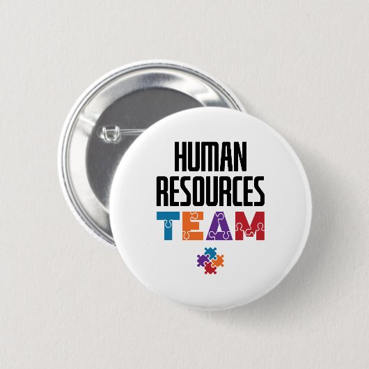 Badge Rond 5 Cm Équipe des ressources humaines RH (Devant & derrière)