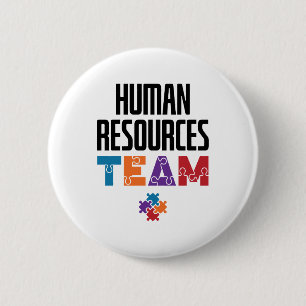 Badge Rond 5 Cm Équipe des ressources humaines RH