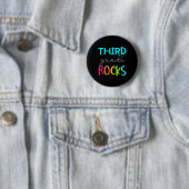Badge Rond 5 Cm Équipe des Rocks de 3e année Enseignant (En situation)