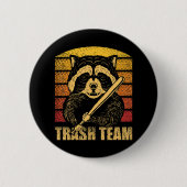 Badge Rond 5 Cm Équipe d'ordures Pandas Raccoon Animal Garbage Gan (Devant)