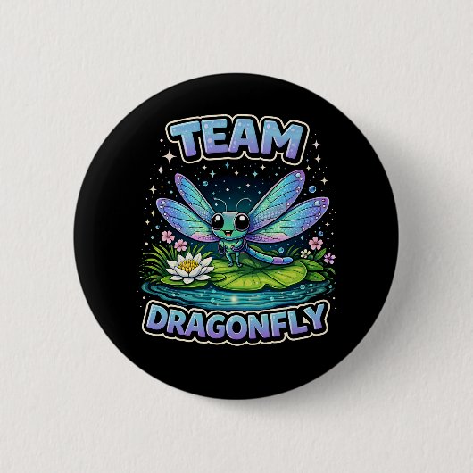 Badge Rond 5 Cm Équipe Dragonfly (Devant)