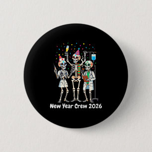 Badge Rond 5 Cm Équipe drôle de squelette d'infirmière féminine po