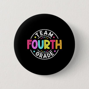 Badge Rond 5 Cm Équipe Enseignant de quatrième année Retour à l'éc
