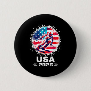 Badge Rond 5 Cm Équipe États-Unis 2026 maillot de ski pour hommes 