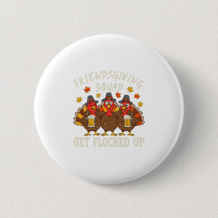 Badge Rond 5 Cm Équipe Friendsgiving Dinde Thanksgiving Amis Dr