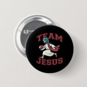 Badge Rond 5 Cm Équipe Jésus Amant de football Tee Christian Faith (Devant & derrière)