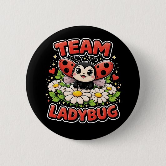 Badge Rond 5 Cm Équipe Ladybug (Devant)