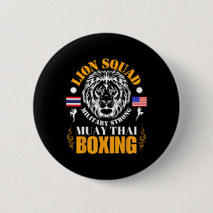 Badge Rond 5 Cm Équipe Lion Thaïlande Kickboxing Muay Thai Mma Ent