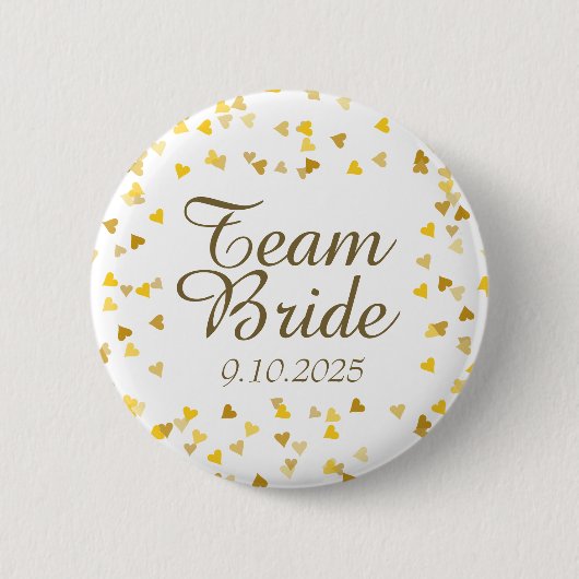 Badge Rond 5 Cm Équipe Mariée / Marié (Devant)