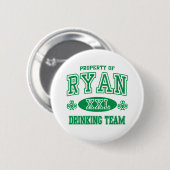 Badge Rond 5 Cm Équipe potable irlandaise de Ryan (Devant & derrière)