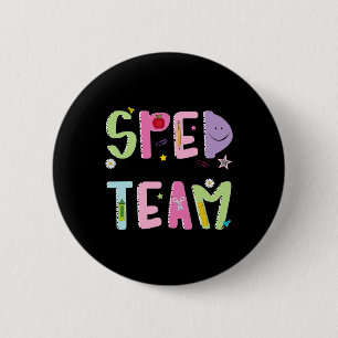 Badge Rond 5 Cm Équipe rétro d'éducation spéciale Équipe de rêve g