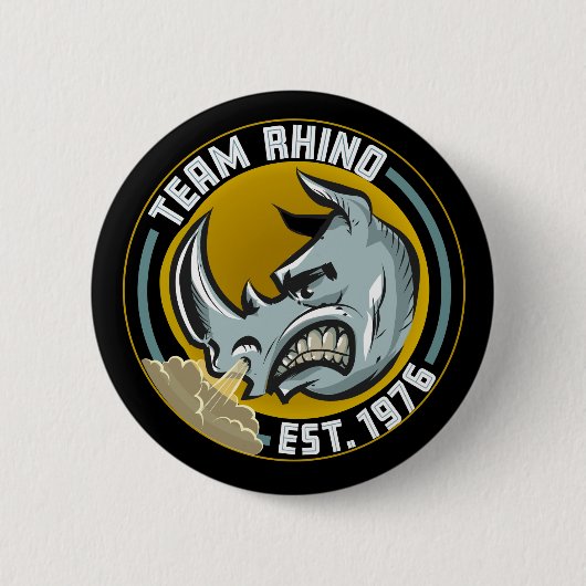Badge Rond 5 Cm Équipe Rhino Button (Devant)