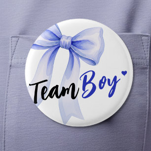 Badge Rond 5 Cm Équipe Ruban Bleu Garçon Ruban Cadeau Baby Shower