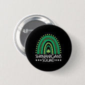 Badge Rond 5 Cm Équipe Shenanigans Fête de la Saint-Patrick Trèfle (Devant & derrière)