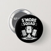 Badge Rond 5 Cm Équipe S'mores Camping Feu de camp Mignon Marshmal (Devant & derrière)