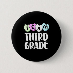 Badge Rond 5 Cm Équipe troisième année chemise 3ème amour cœurs en