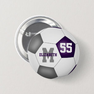 Badge Rond 5 Cm équipe violet gris couleurs filles soccer personna