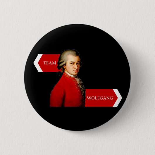 Badge Rond 5 Cm Équipe Wolfgang. Wolfgang Amadeus Mozart fan (Devant)