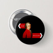 Badge Rond 5 Cm Équipe Wolfgang. Wolfgang Amadeus Mozart fan (Devant & derrière)
