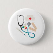 Badge Rond 5 Cm Équipement d'infirmière (Devant)