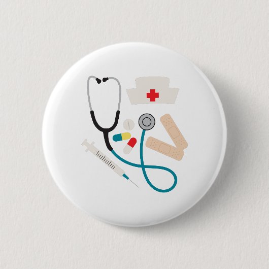 Badge Rond 5 Cm Équipement d'infirmière (Devant)