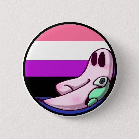 Badge Rond 5 Cm Équipement Genderfluide Fresh Night Crawler Pride  (Devant)