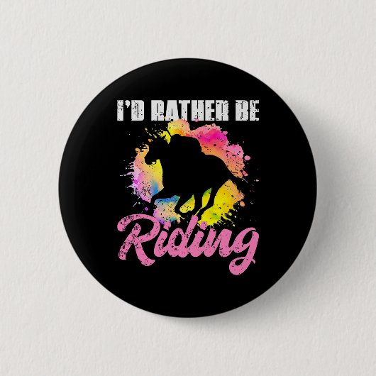 Badge Rond 5 Cm Équitation Cheval (Devant)