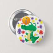 Badge Rond 5 Cm ęr Alligator d'anniversaire (Devant & derrière)