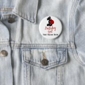 Badge Rond 5 Cm ęr Fille d'anniversaire - Madame Bug - 1 - (En situation)