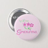Badge Rond 5 Cm ęr Fleurs Grand-maman-Roses de temps (Devant & derrière)