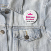 Badge Rond 5 Cm ęr Princesse d'anniversaire !  avec la couronne (En situation)