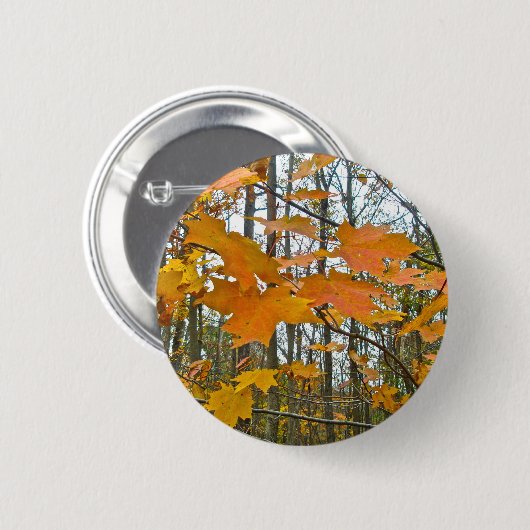 Badge Rond 5 Cm Érable d'automne (Devant & derrière)