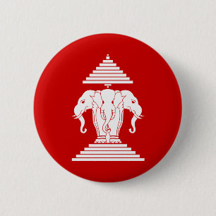 Badge Rond 5 Cm Erawan trois a dirigé le Laotien