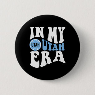 Badge Rond 5 Cm Ère du Utah Hockey Club Dark Heather Officiellemen