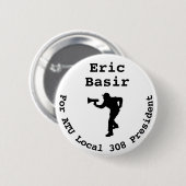 Badge Rond 5 Cm Eric Basir pour le grand bouton du président (Devant & derrière)