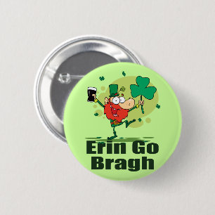Badge Rond 5 Cm Erin vont lutin de Bragh avec la bière de malt
