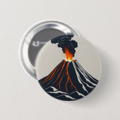 Badge Rond 5 Cm Éruption de l'illustration de l'art moderne du vol (Devant & derrière)