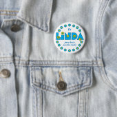 Badge Rond 5 Cm Es Linda, pero (En situation)