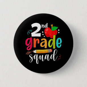 Badge Rond 5 Cm Escadron De Deuxième Année S'Amuse Retour À L'Écol