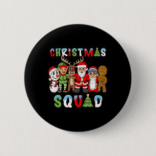 Badge Rond 5 Cm Escadron de Noël Père Noël Reindeer Elf Boys Girls