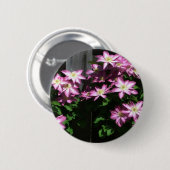 Badge Rond 5 Cm Escalade Clematis Fleurs de printemps violettes (Devant & derrière)