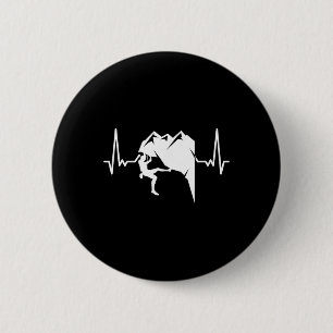 Badge Rond 5 Cm Escalade de rocher à fréquence cardiaque Bloc de m