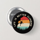 Badge Rond 5 Cm Escalade drôle (Devant & derrière)