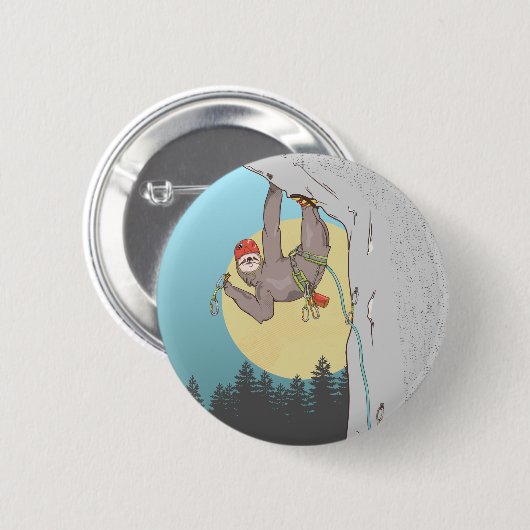 Badge Rond 5 Cm Escalade en roche paresse (Devant & derrière)