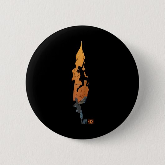 Badge Rond 5 Cm Escalade - Escalade de roche de haute volée Boulde (Devant)