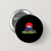 Badge Rond 5 Cm Escalade Mont Fuji (Devant & derrière)