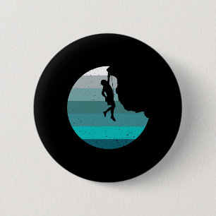 Badge Rond 5 Cm Escalade Rétro Grimpeur de Bloc Rétro Style Vintag