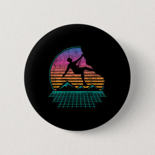 Badge Rond 5 Cm Escalade Rétro Vintage - Grimpeur d'escalade de bl