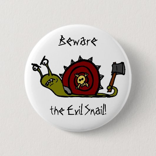 Badge Rond 5 Cm Escargot mauvais (Devant)