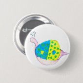 Badge Rond 5 Cm escargot repéré de coquille (Devant & derrière)